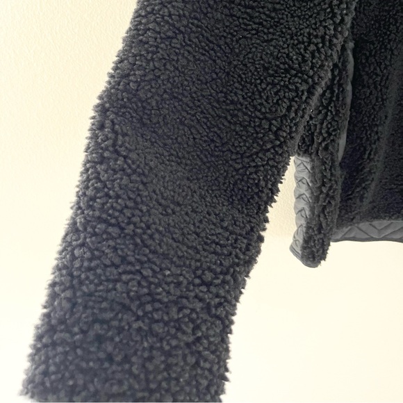 Athleta Cozy Sherpa Snap Sweatshirt XS Black - Picture 4 of 7